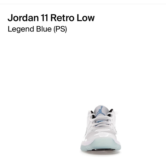 Jordan 11 Retro Low Legend Blue GS Kids White Blue Casual Sneakers 5289896-117 - Picture 2 of 9